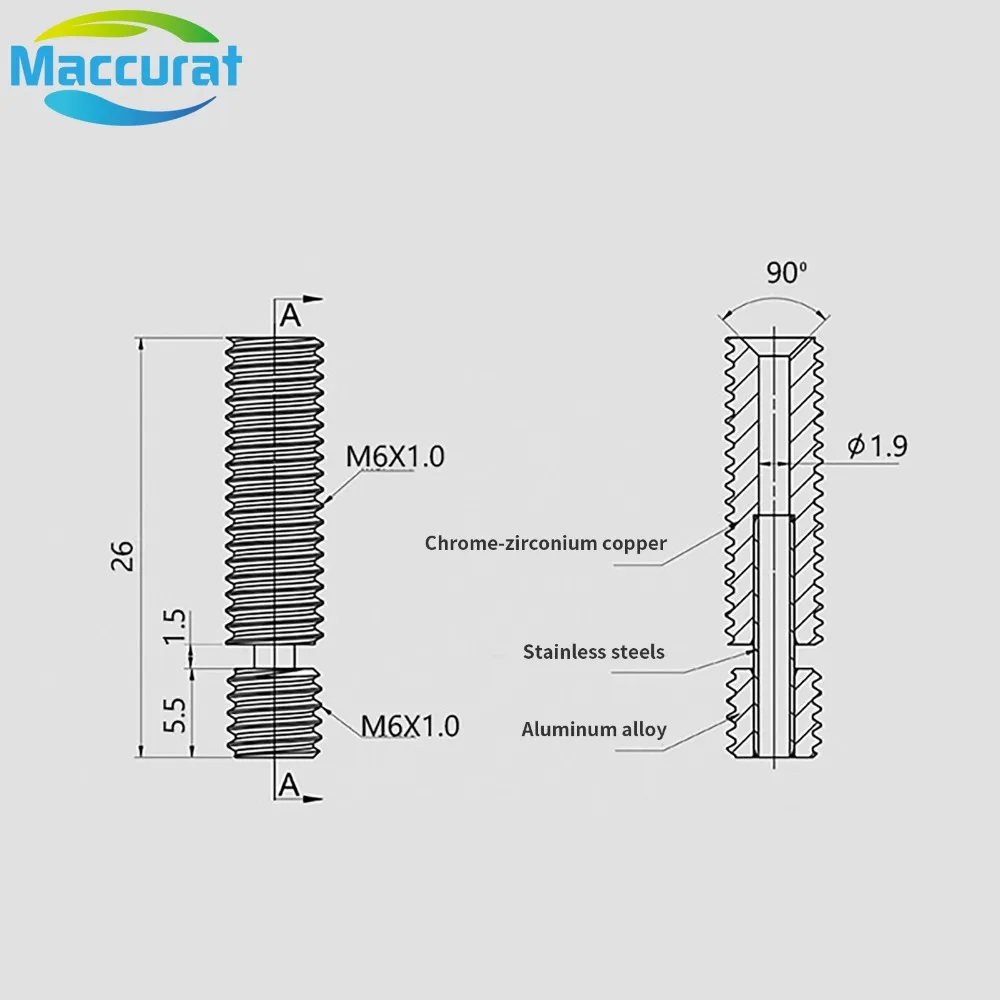 MK8 Throat Copper Titanium All - đánh giá và giá 3D Printing Industry